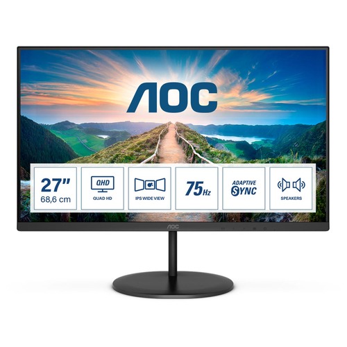 foto del prodotto aoc v4 q27v4ea led display 68,6 cm 27 2560 x 1440 pixel 2k ultra hd nero