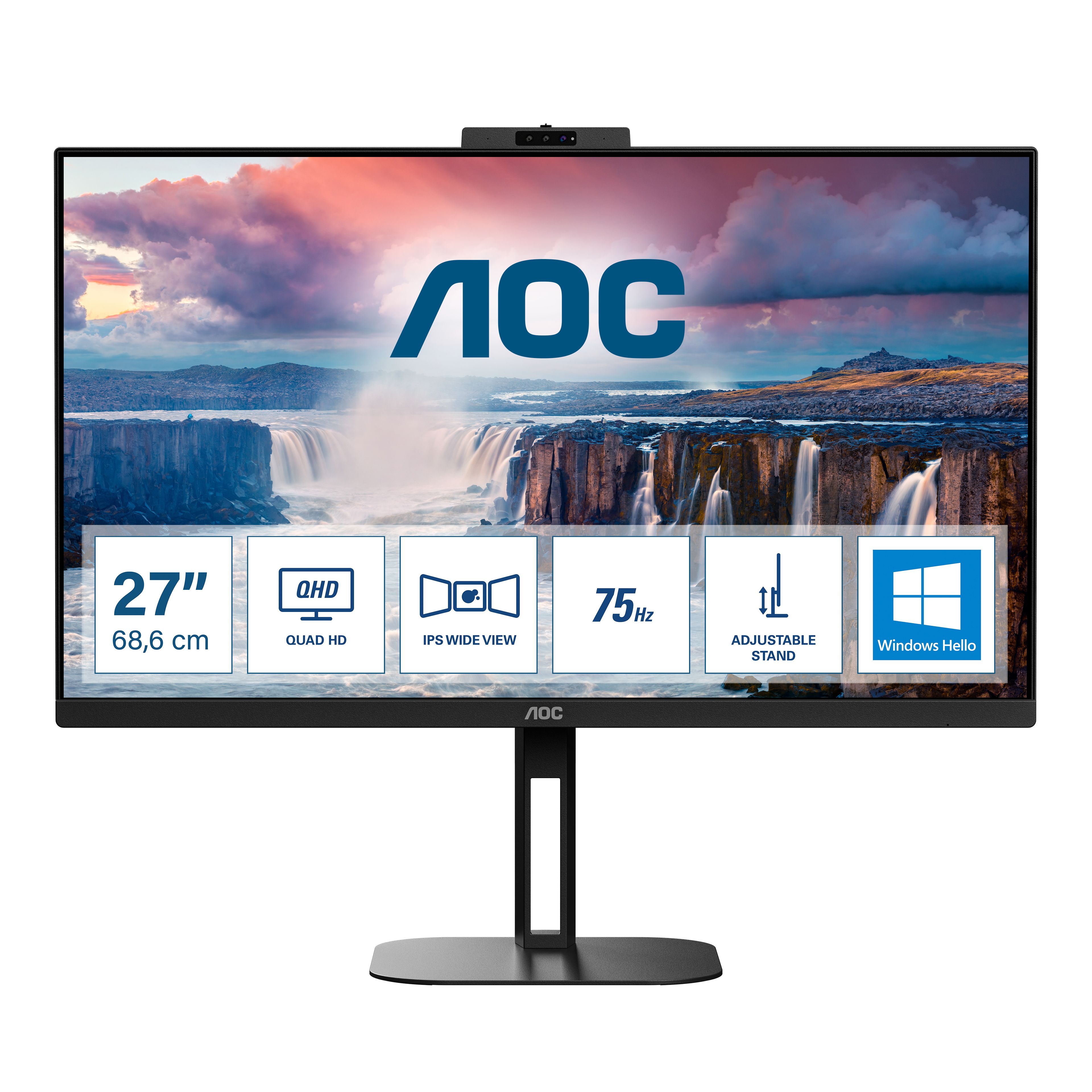 foto del prodotto aoc v5 q27v5cw bk monitor pc 68,6 cm 27 2560 x 1440 pixel quad hd led nero