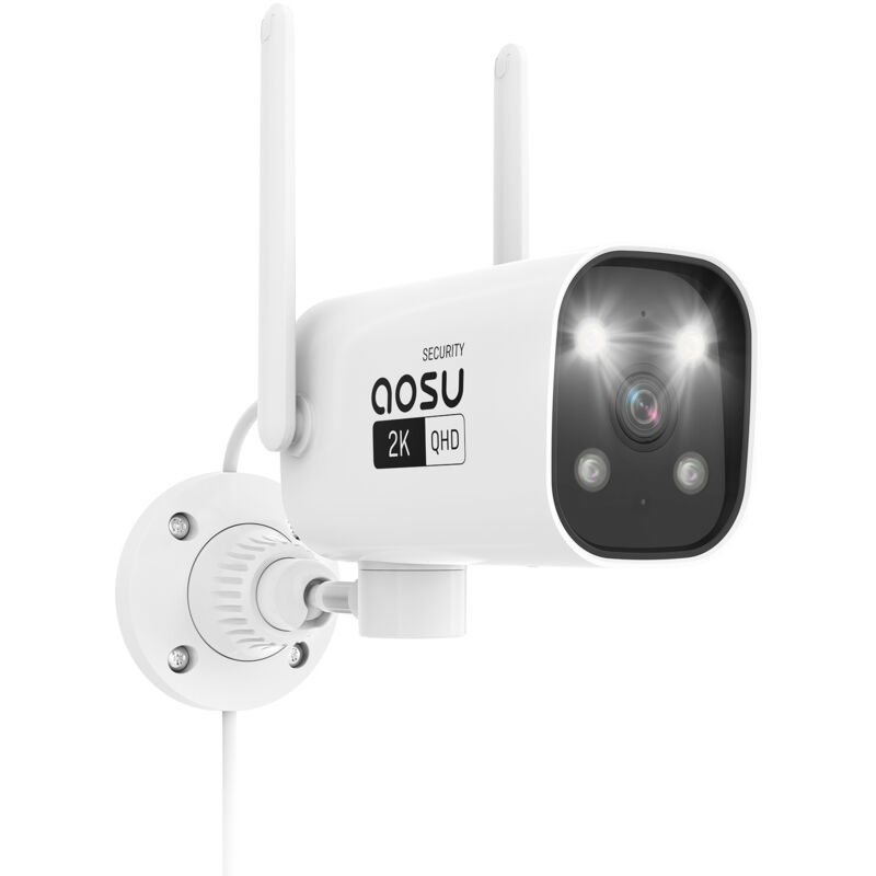 foto del prodotto aosutelecamera wi fi esterno 2k videocamera sorveglianza esterno, visione notturna, impermeabile, sensore di movimento, audio bidirezionale,