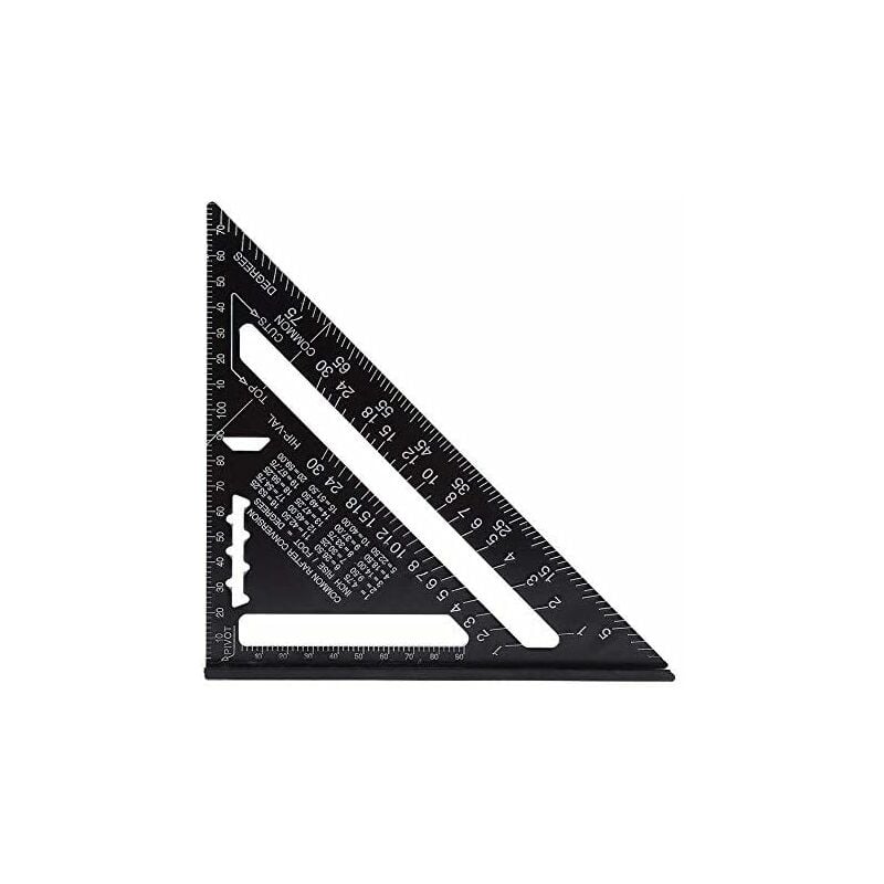 foto del prodotto aougo carpenter square, 7 pollici metrico alluminio quadrato strumento triangolo righello professionale angolo metallo quantificatore opaco sistema