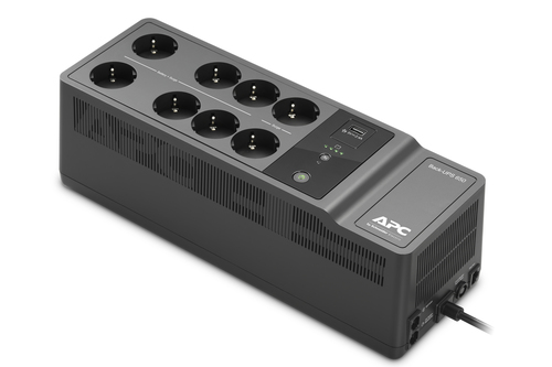 foto del prodotto apc back ups 650va 230v 1 usb charging port offline usv gruppo di continuit ups standby offline 0,65 kva 400 w 8 presa e ac