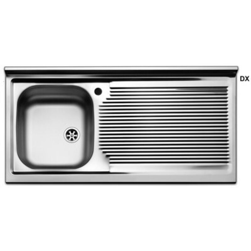 foto del prodotto apell lavello appoggio acciaio inox 1 vasca 100 cm con gocciolatoio dx