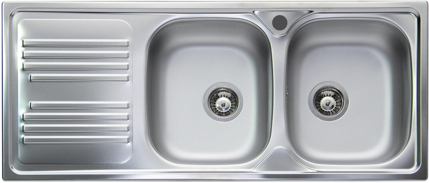 foto del prodotto apell tm1162ilpc atmosfera lavello 2 vasche gocciolatoio sx cm. 116x50 inox prelucido