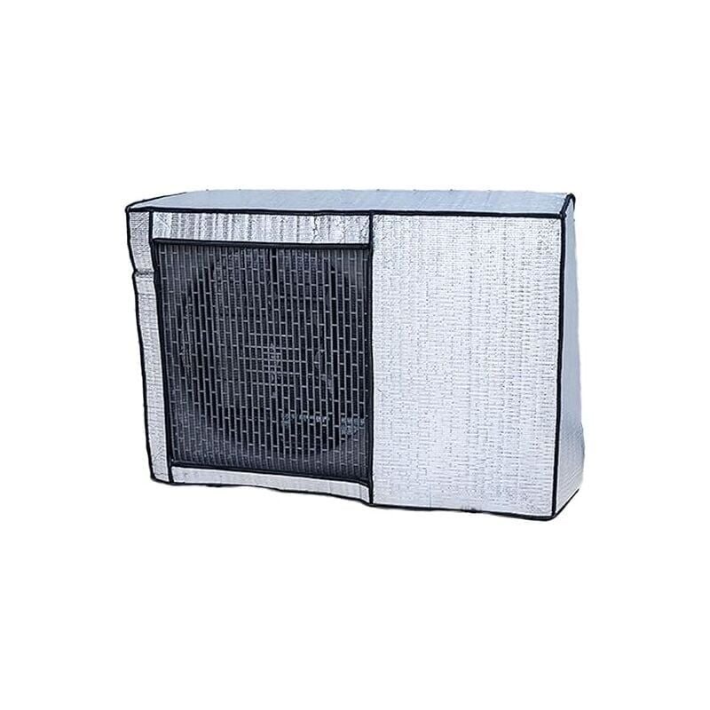 foto del prodotto aperto, 100 42 79 cm) copertura per condizionatore d'aria esterno realizzata in pellicola di alluminio copertura antipolvere per condizionatore