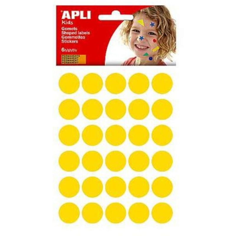 foto del prodotto apli gomiti rotondi gialli 20mm 180 lotto 180fralatn adesivo permanente 
