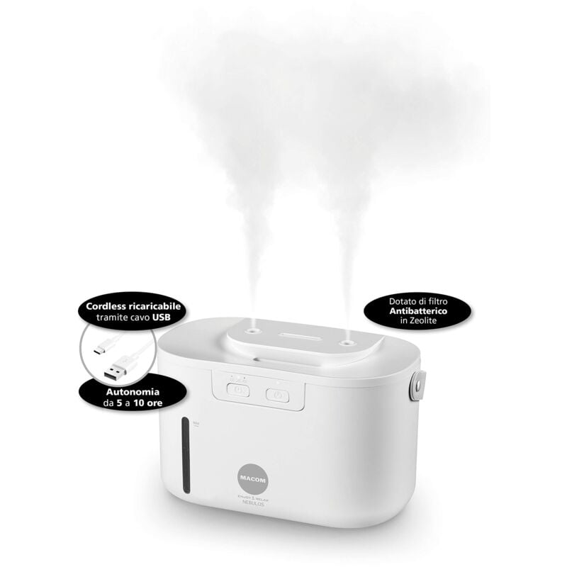foto del prodotto apli macom enjoy relax 881 nebulos umidificatore portatile a tecnologia atomizzante
