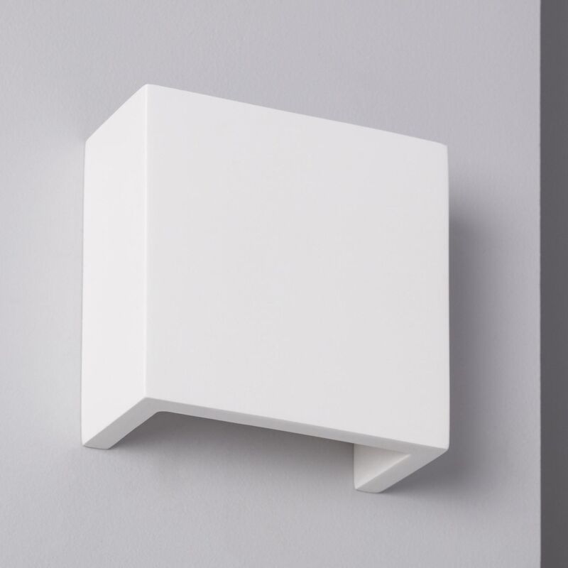 foto del prodotto aplique da parete led 6w geso iluminazione doppia luce esmeralda bianco