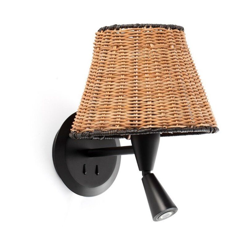 foto del prodotto aplique de pared con lector negro rat n sumba 64309 71