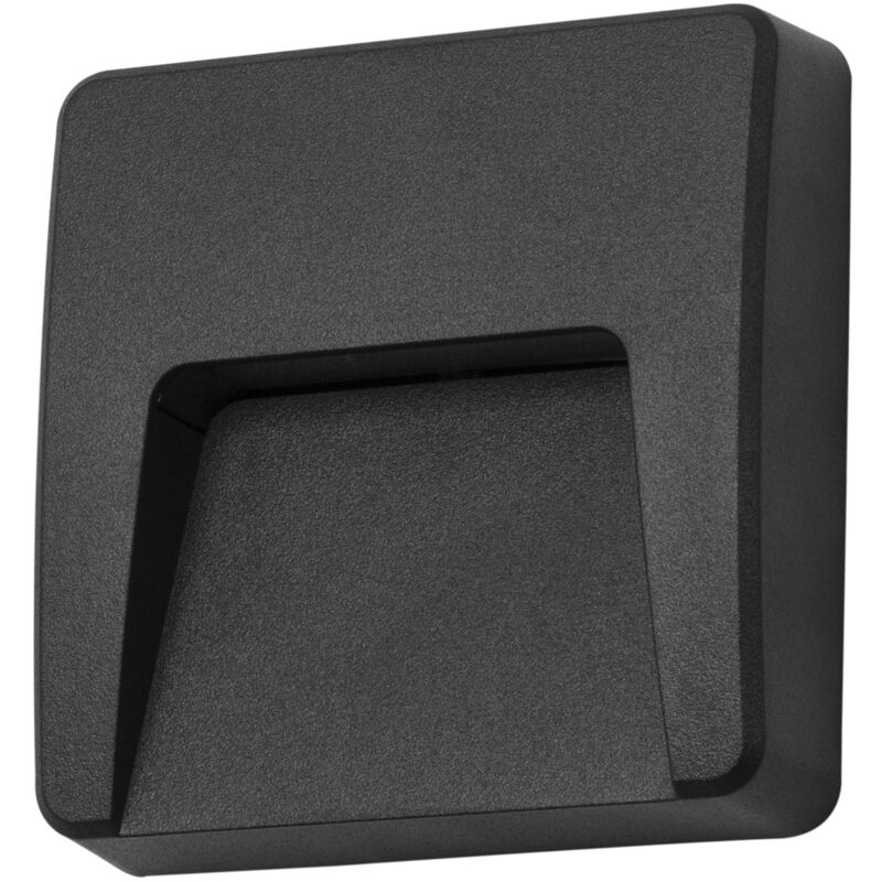 foto del prodotto aplique ip65 grove opaque square led 2,6w 4000k negro 89lm