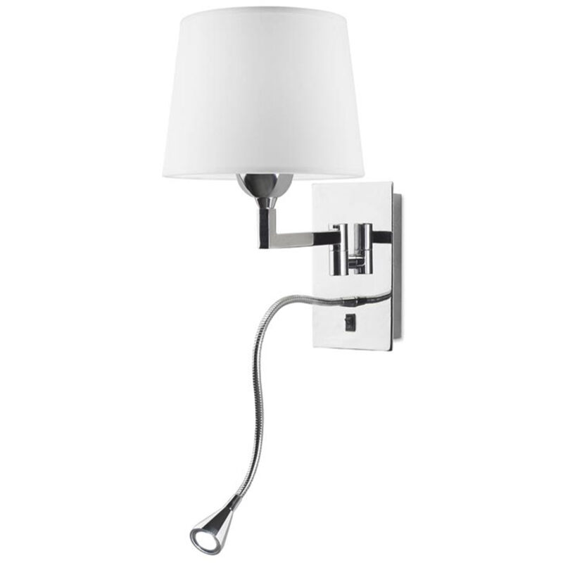 foto del prodotto aplique led oxford 1 blanco c lido 3000k, acabado cromo con pantalla elegante