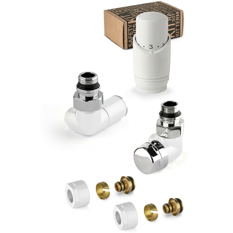 foto del prodotto apm kit valvole d arredo colore bianco e cromo con valvola termostatizzabile a destra 135kb 015 m 16 12 bianco