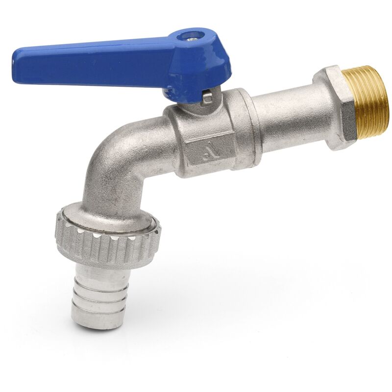 foto del prodotto apm rubinetto sfera con portagomma tipo pesante leva in alluminio blu 1 2 2090b 015 1 2 x 3 4 