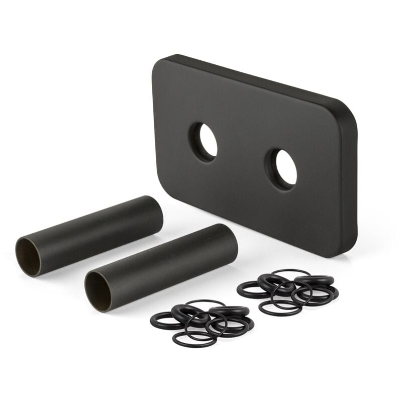 foto del prodotto apm set copritubo con rosone a 2 fori in ottone colore nero 062nn.70 nero