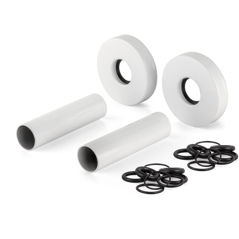 foto del prodotto apm set copritubo con rosone in ottone colore bianco 061bb.70 bianco