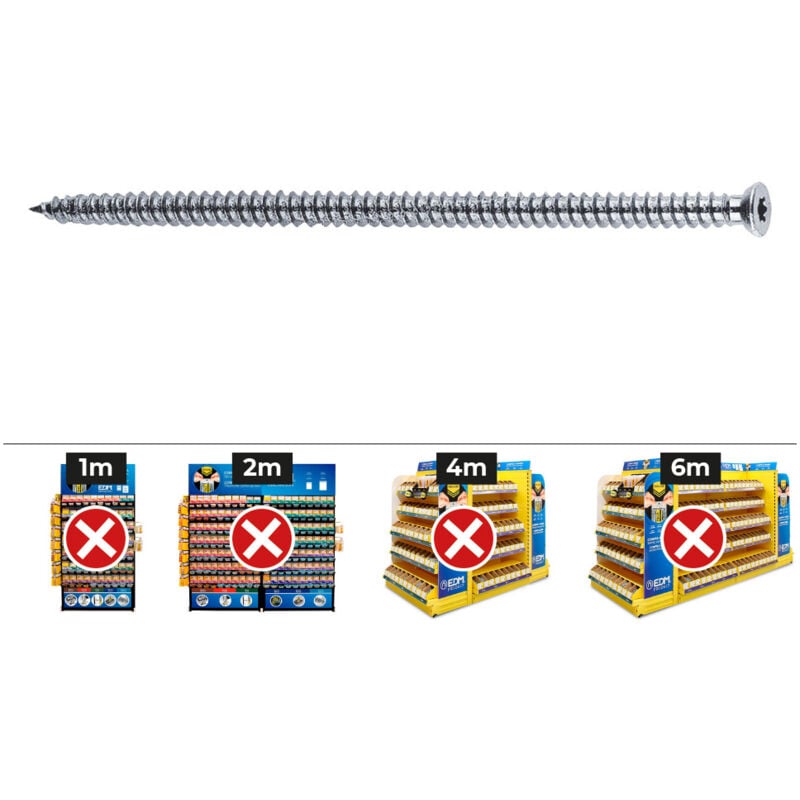 immagine 0 del prodotto apollo mea 97572fbs vite de preframes tipo fbs diametro 7,5x72 testa svasata, zincata, 100 pz.