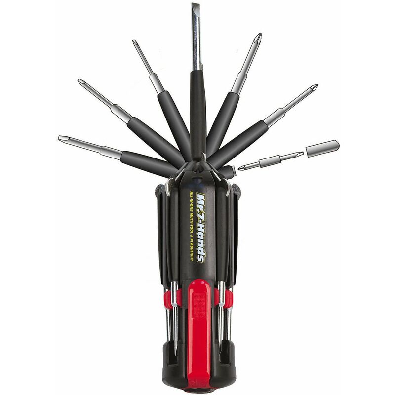 foto del prodotto apollo tools mr. dt1019 cacciaviti 8 in 1 con 7 mani, brevettato, con luce da lavoro