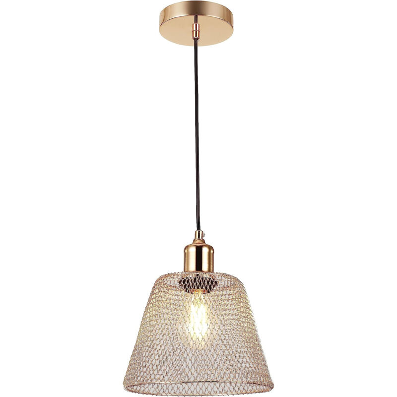 foto del prodotto apparecchi a sospensione oro diametro 210mm e27 presa con cavo 1.1m ideale illuminazione interna sospensione lampadario