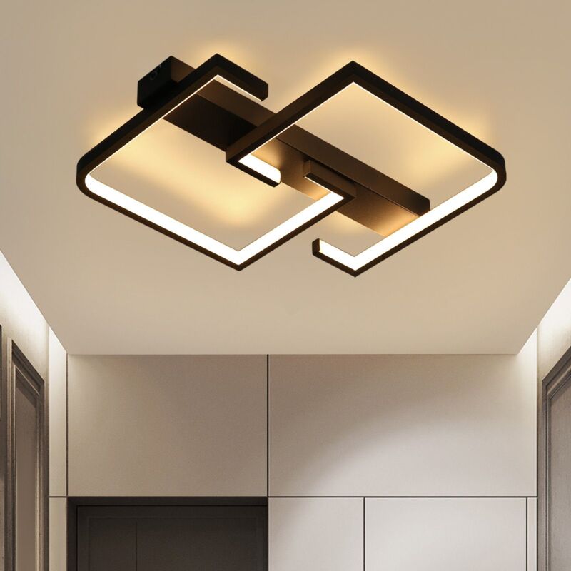 foto del prodotto apparecchio da soffitto led gbly, apparecchio da soffitto nero, piccola lampada per corridoio 19w, 30 cm, lampada per cucina moderna, luce calda