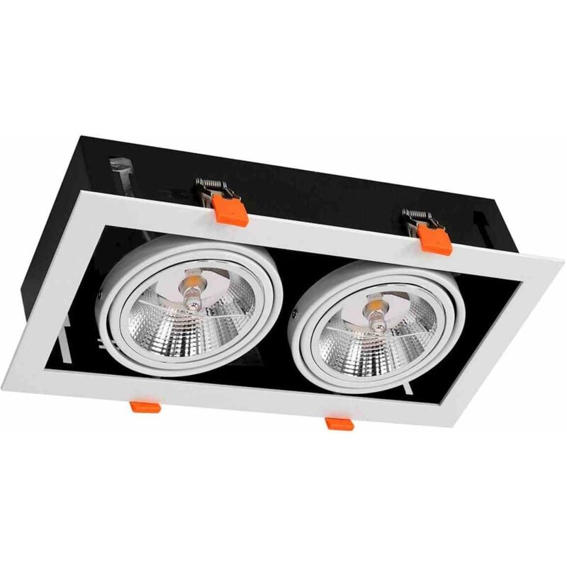 foto del prodotto apparecchio di illuminazione da incasso plaza 2xgu10 ar111 bianco