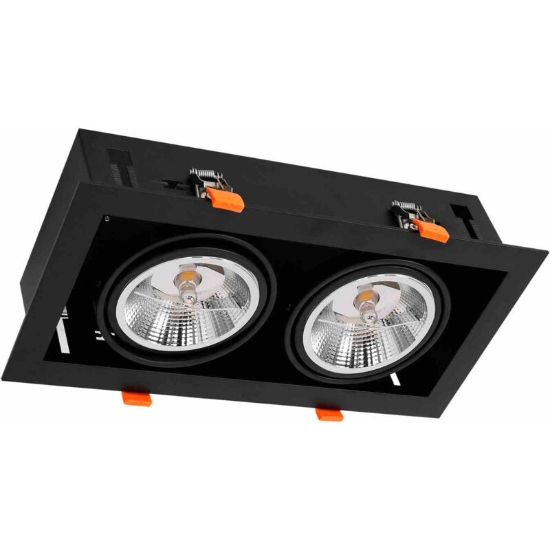 foto del prodotto apparecchio di illuminazione da incasso plaza 2xgu10 ar111 nero