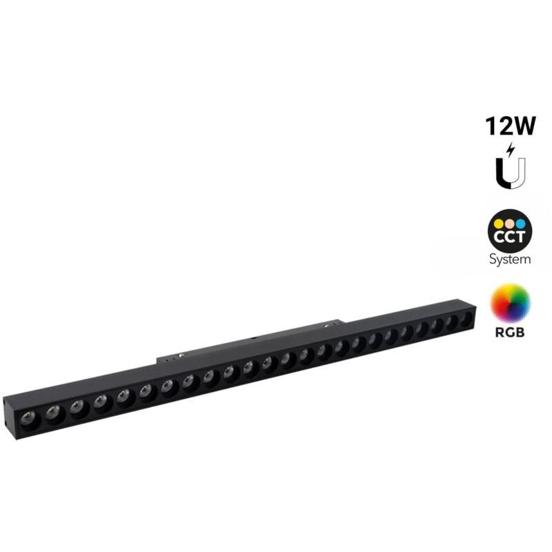 foto del prodotto apparecchio lineare a binario magnetico rgb cct 12w ugr18 