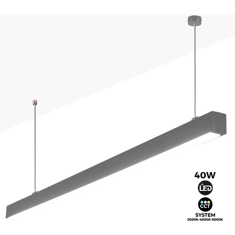 foto del prodotto apparecchio lineare led a sospensione superficie cct 40w 