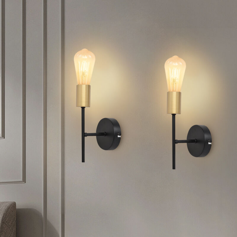 foto del prodotto apparecchio per parete interno vintage e27 industriale con 1 lampadina, illuminazione per parete, lampada per corridoio, apparecchio retro in