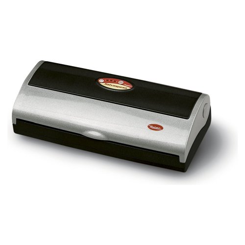 foto del prodotto apparecchio per sottovuoto. funzionamento automatico pulsanti one touch . ed per la visualizzazione del livello di vuoto alimentare. barra saldante cm. 32 per sacchetti cm. 30 . livello di vuoto massimo 830 mbar. potenza di aspirazione 18 lt. min.