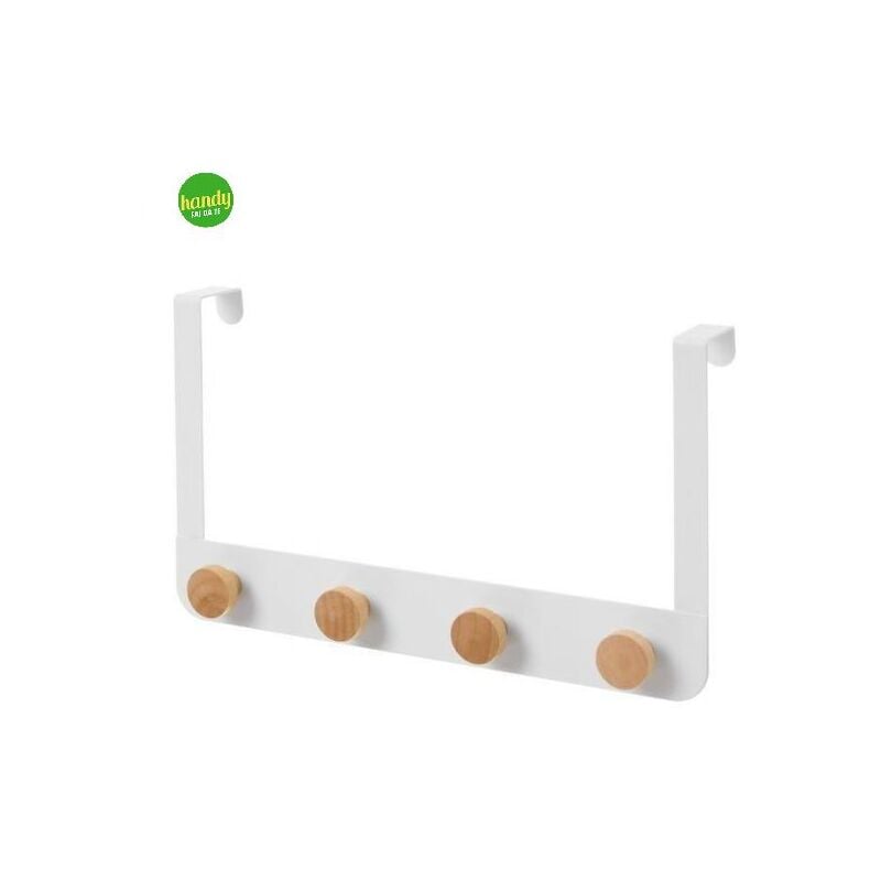foto del prodotto appendiabili cintacor in metallo 4 ganci bianco legno