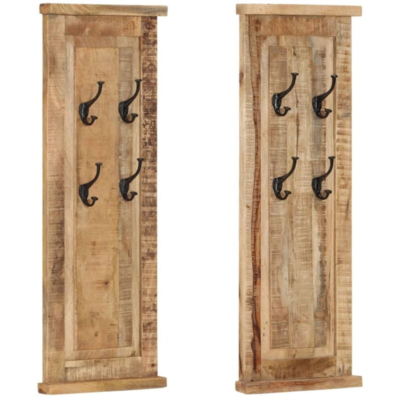foto del prodotto appendiabiti 2 pz in legno massello di mango 38x100 cm vidaxl