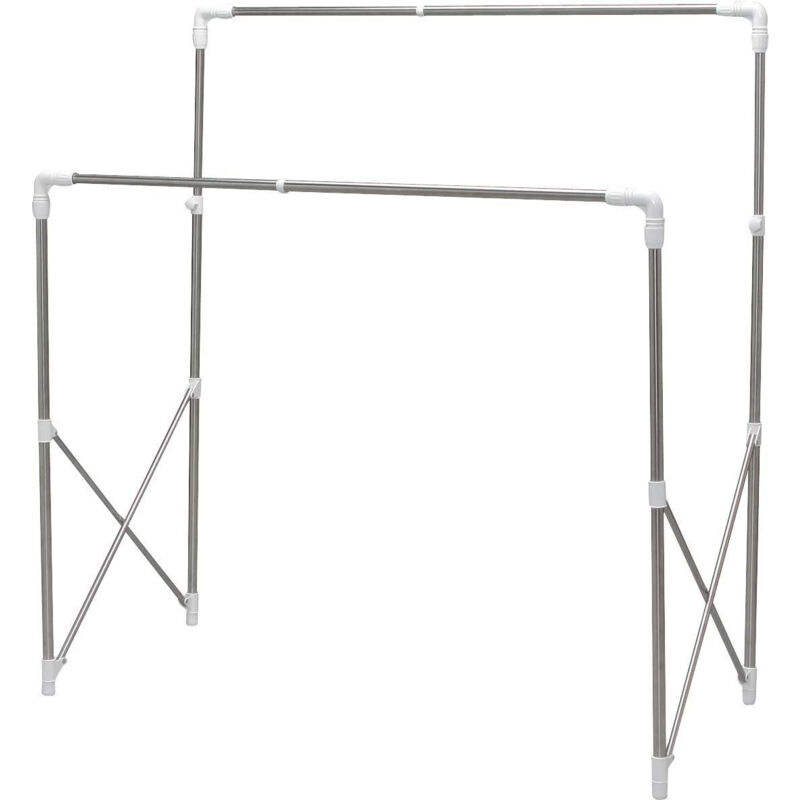 foto del prodotto appendiabiti, 2 ripiani, portata fino a 20 kg, regolabile 97 150 x 66 x 122 160 cm, interno o esterno appendiabiti multifunzione telescopico
