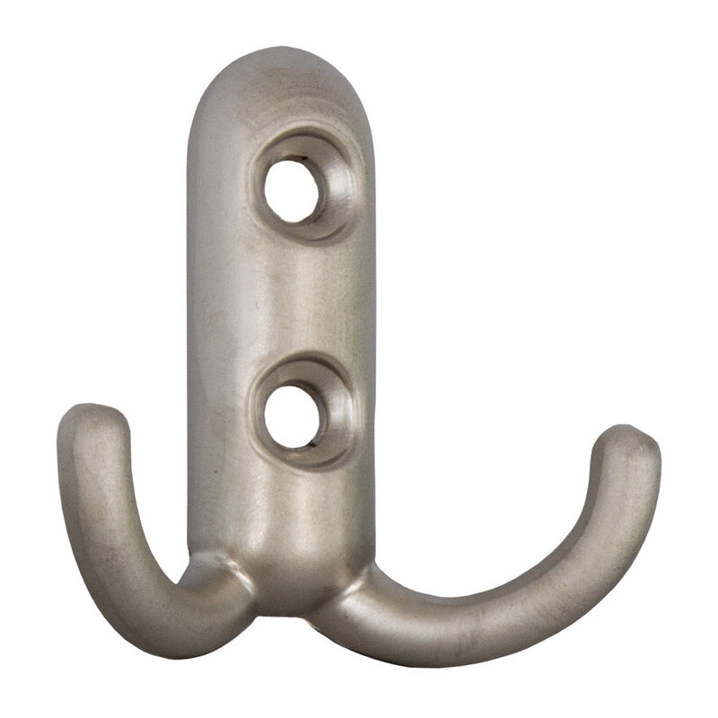 foto del prodotto appendiabiti a 2 ganci mm.45x45 nikel opaco. prezzo per 1 pezzo.