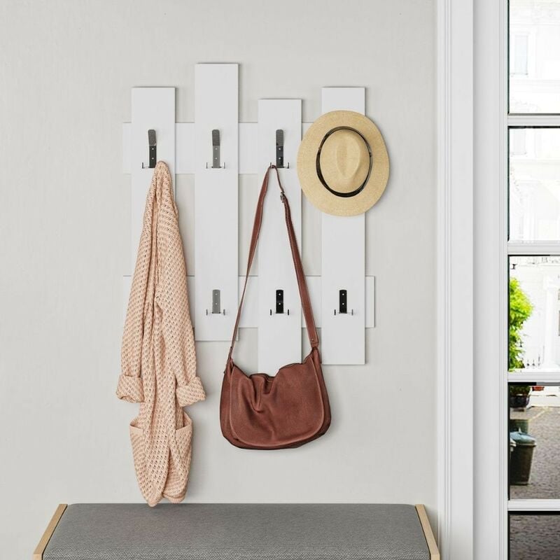 foto del prodotto appendiabiti a muro wave 8 ganci colore bianco
