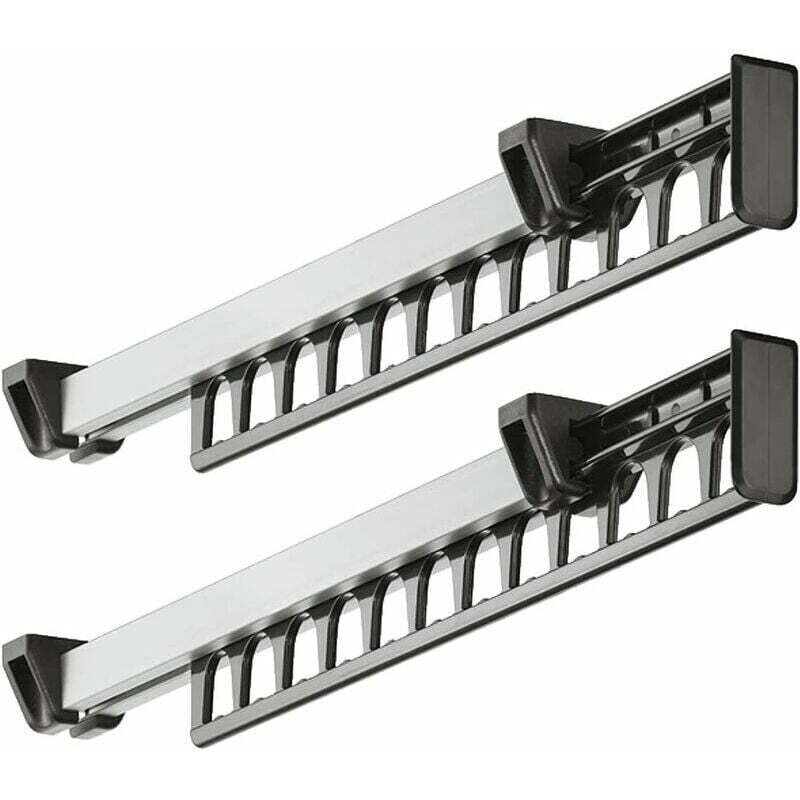 foto del prodotto appendiabiti armadio estraibile scorrevole per gruccia supporto appendiabiti per 12 grucce lunghezza 312 mm confezione da 2