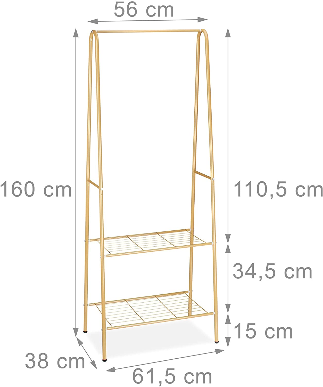 foto del prodotto appendiabiti asta appendiabiti porta scarpe stivali 2 scomparti 60 cm in metallo marrone 13 0002134 2
