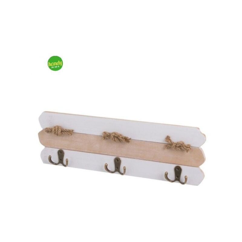 foto del prodotto appendiabiti cintacor mdf 3 ganci bianco legno