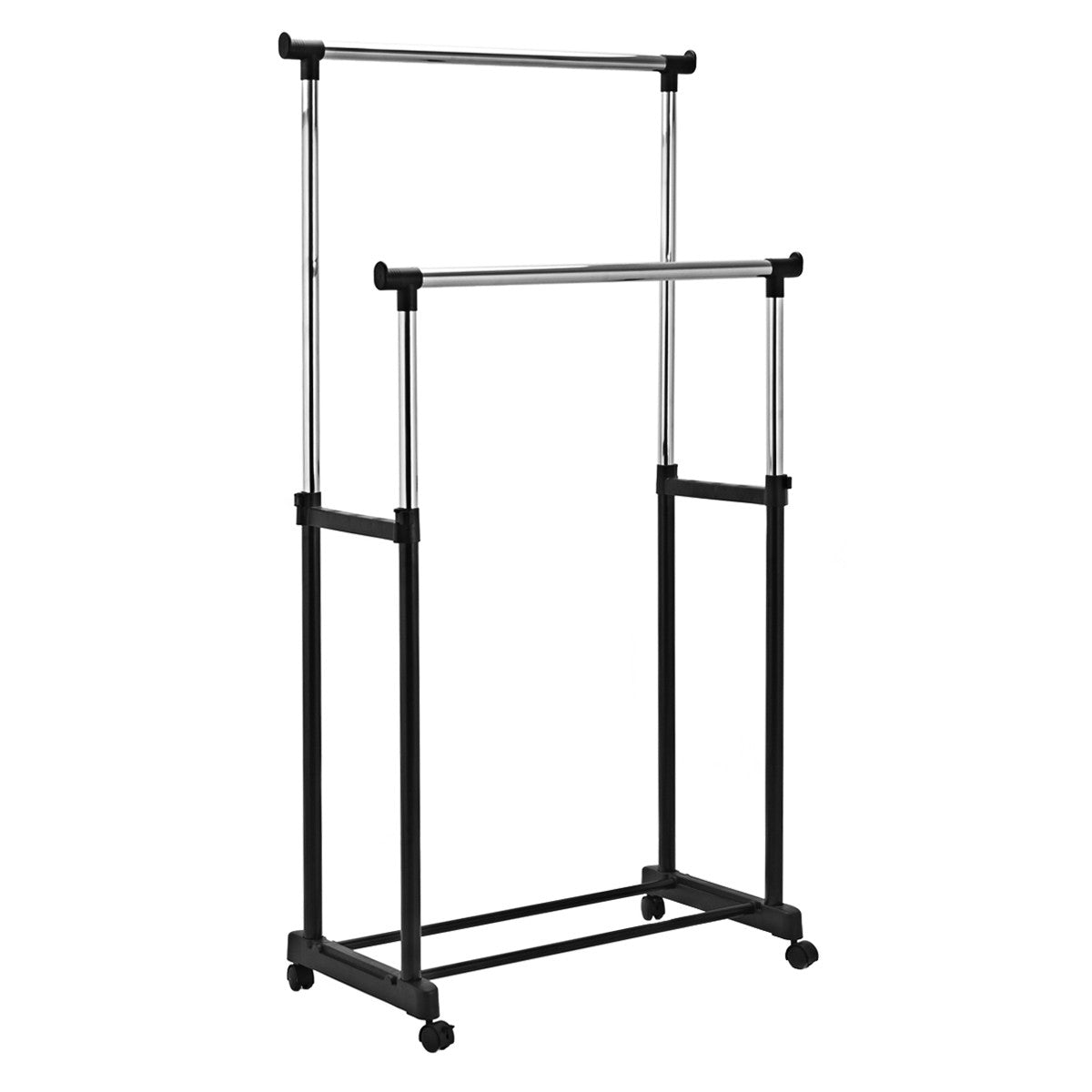 foto del prodotto appendiabiti con armadio su ruote 84 x 43 x 168 cm 2 barre 20 0000979
