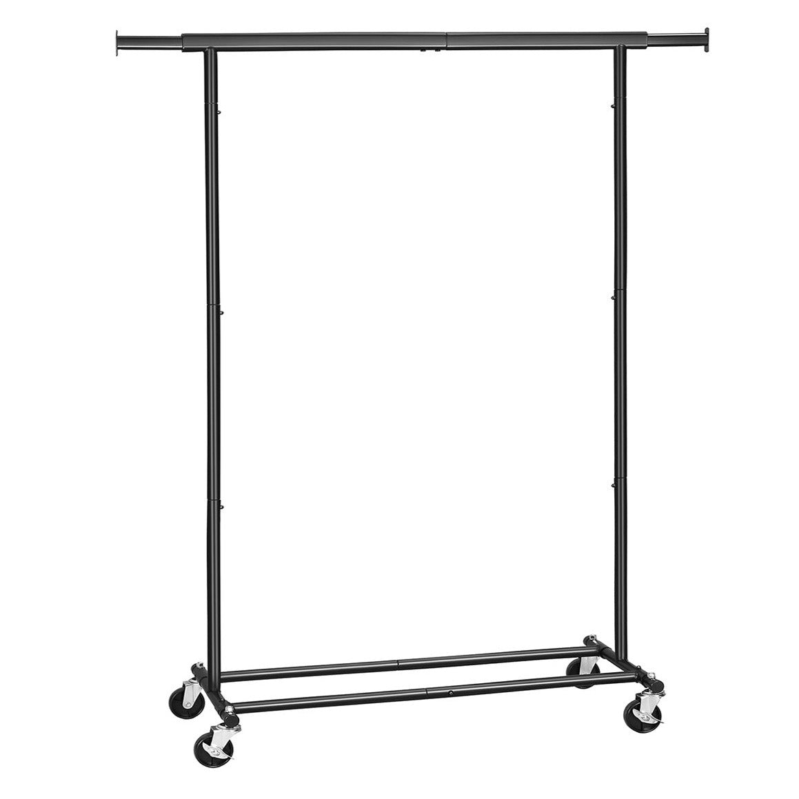 foto del prodotto appendiabiti con ruote portata 70 kg appendiabiti pieghevole durevole armadio estensibile ripiano portaoggetti 160 cm nero 12 0003660