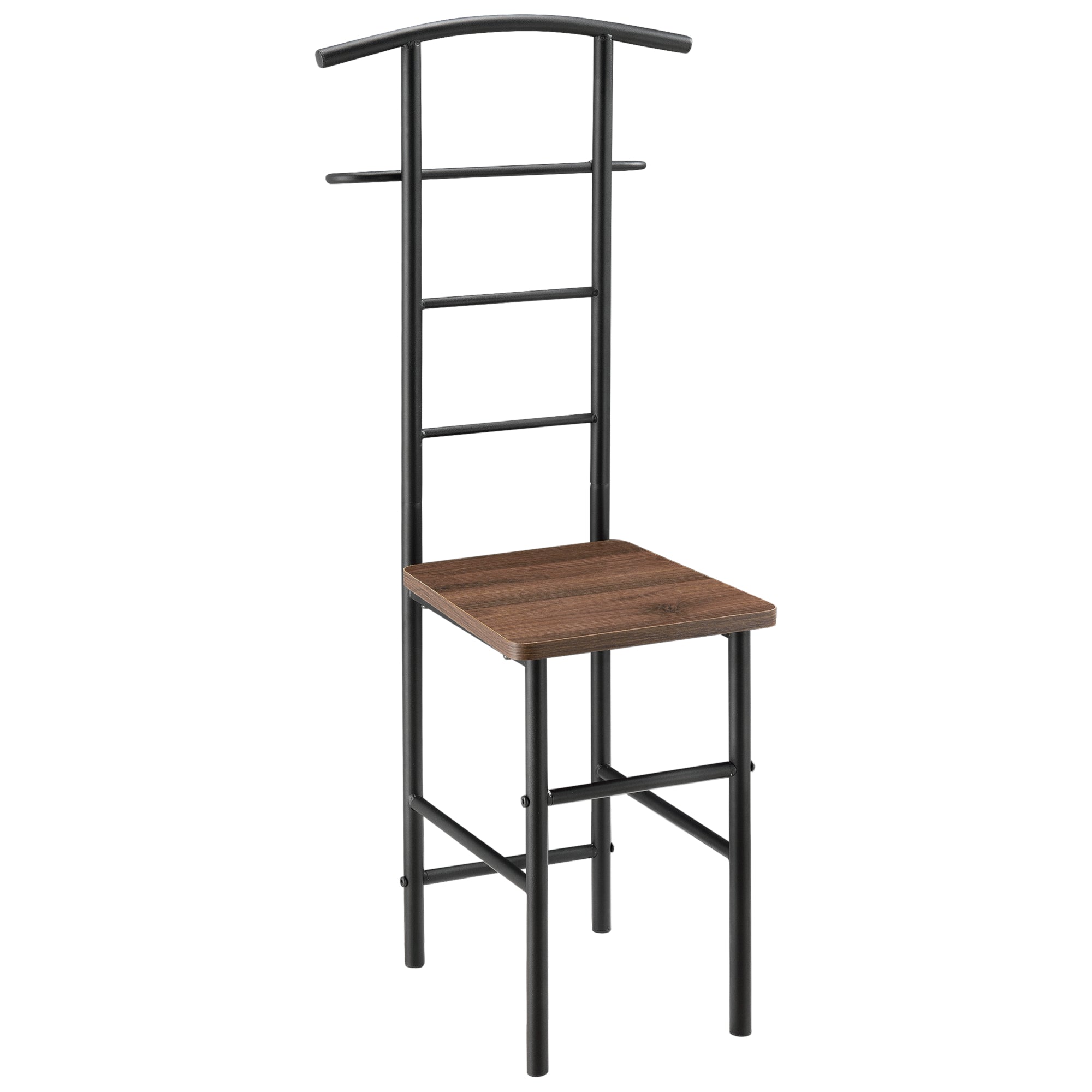 foto del prodotto appendiabiti da notte con appendiabiti e portapantaloni mdf metallo 107 cm marrone nero 030006284