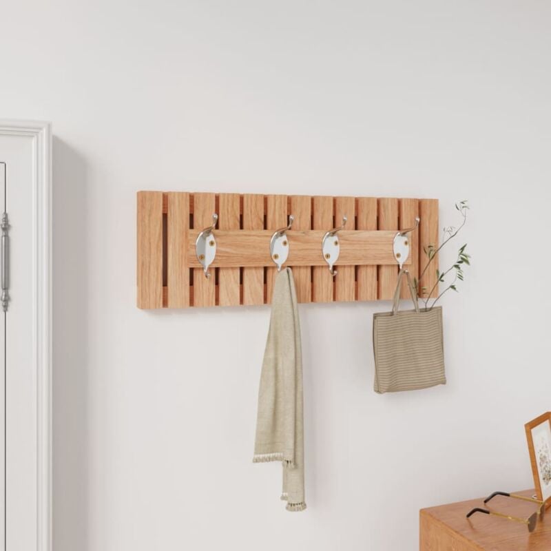 foto del prodotto appendiabiti da parete 42x8,5x14 cm in legno massello di noce vidaxl