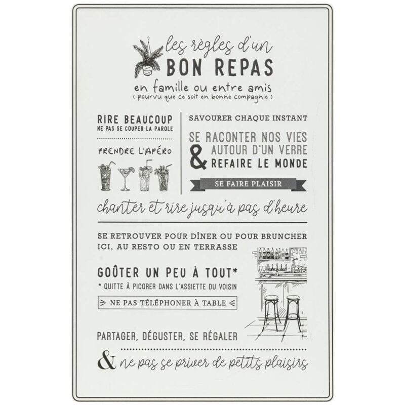 foto del prodotto appendiabiti da parete citation in bianco e nero 38x58cm atmosphera cr ateur d int rieur