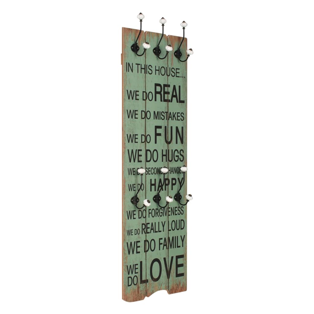 foto del prodotto appendiabiti da parete con 6 ganci happy love 120x40 cm vidaxl