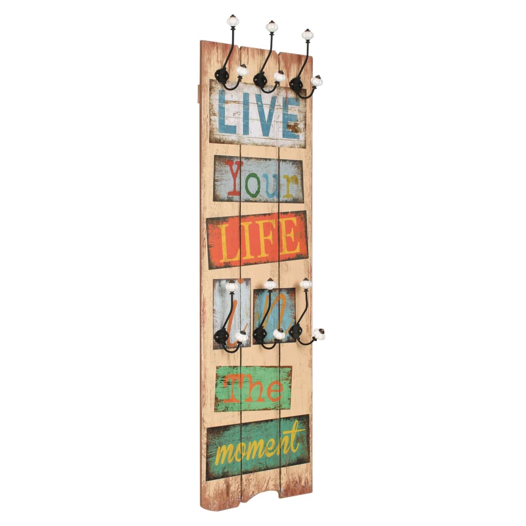 foto del prodotto appendiabiti da parete con 6 ganci live life 120x40 cm cod mxl 55035