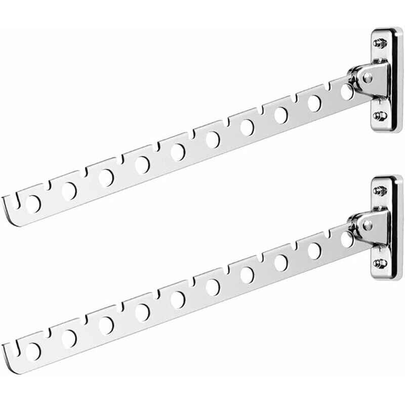 foto del prodotto appendiabiti da parete, confezione da 2, stendibiancheria pieghevole da parete in acciaio inox, stendibiancheria da parete, stendibiancheria da
