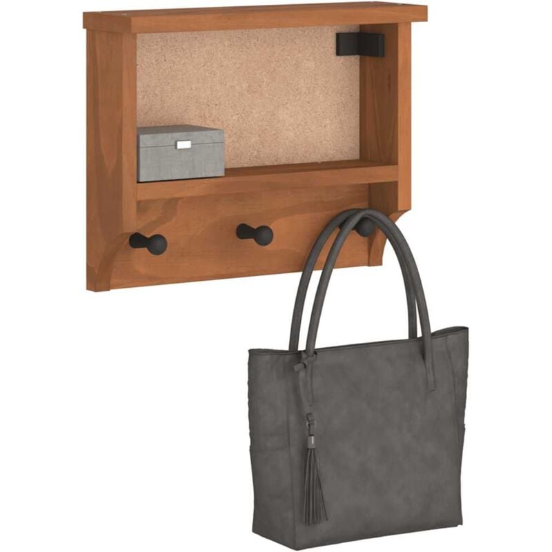 foto del prodotto appendiabiti da parete sandnes 45x12x35 cm in legno di pino vidaxl