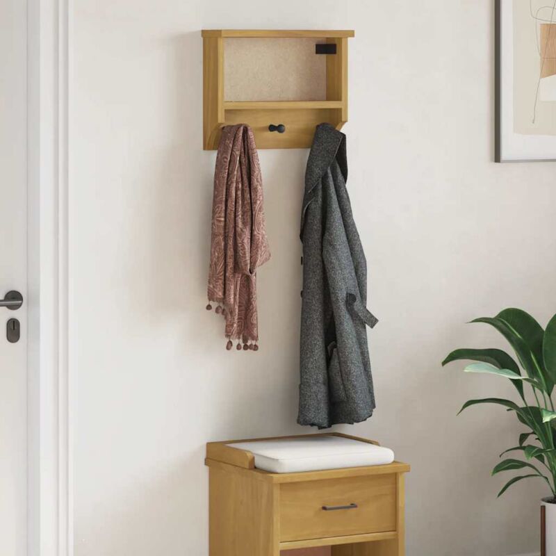 foto del prodotto appendiabiti da parete sandnes 45x12x35 cm in legno di pino vidaxl