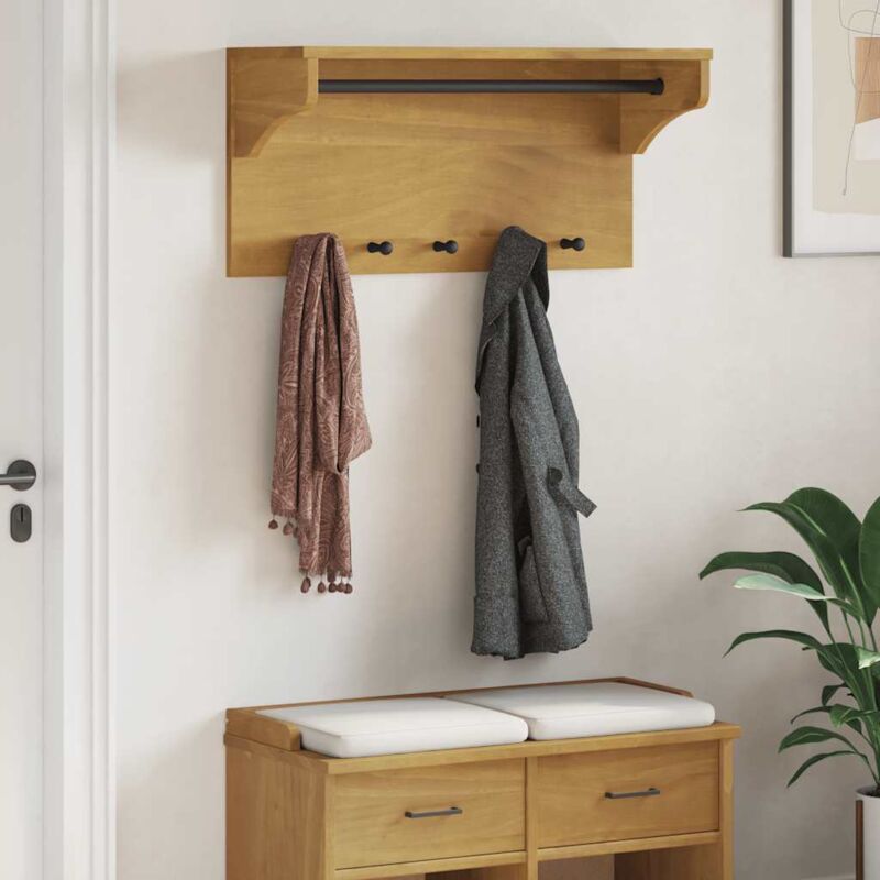 foto del prodotto appendiabiti da parete sandnes 87x30x42 cm in legno di pino vidaxl