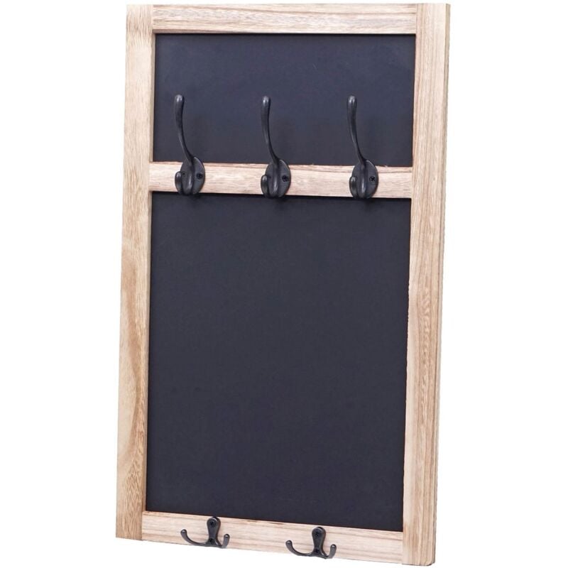 foto del prodotto appendiabiti da parete tavola in gesso con 5 ganci 55x34 cm marrone naturale 040000981