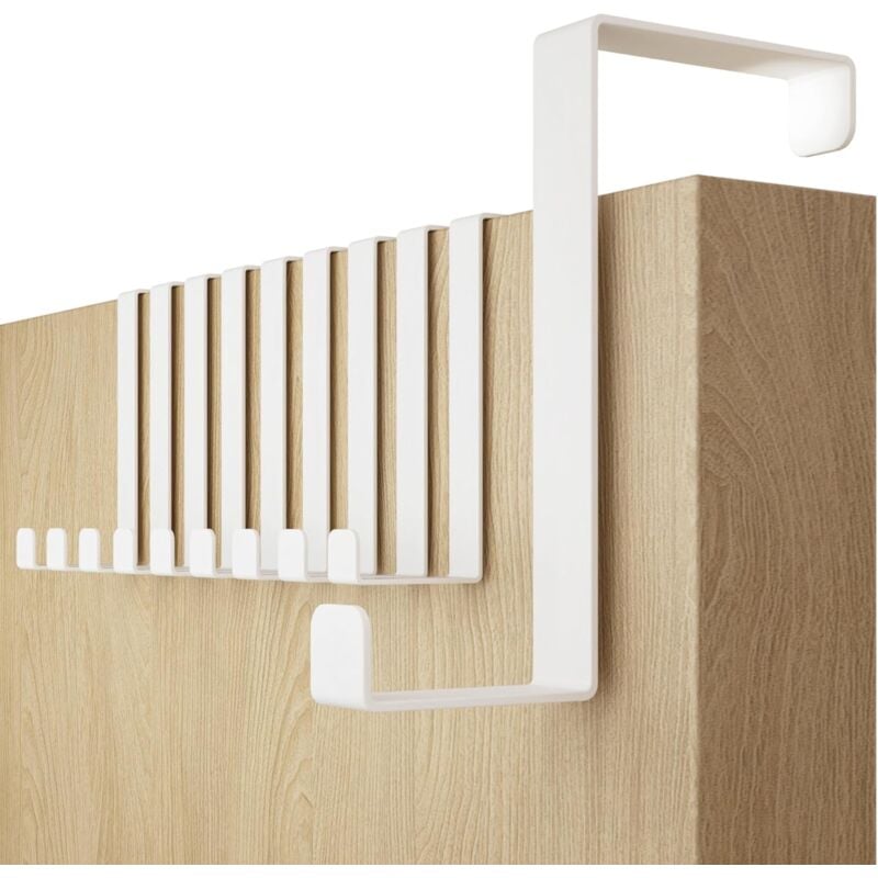 foto del prodotto appendiabiti da porta set da 10, bianco ganci per porta 3 5 cm x 8 cm fissaggio stabile, supporto multifunzionale