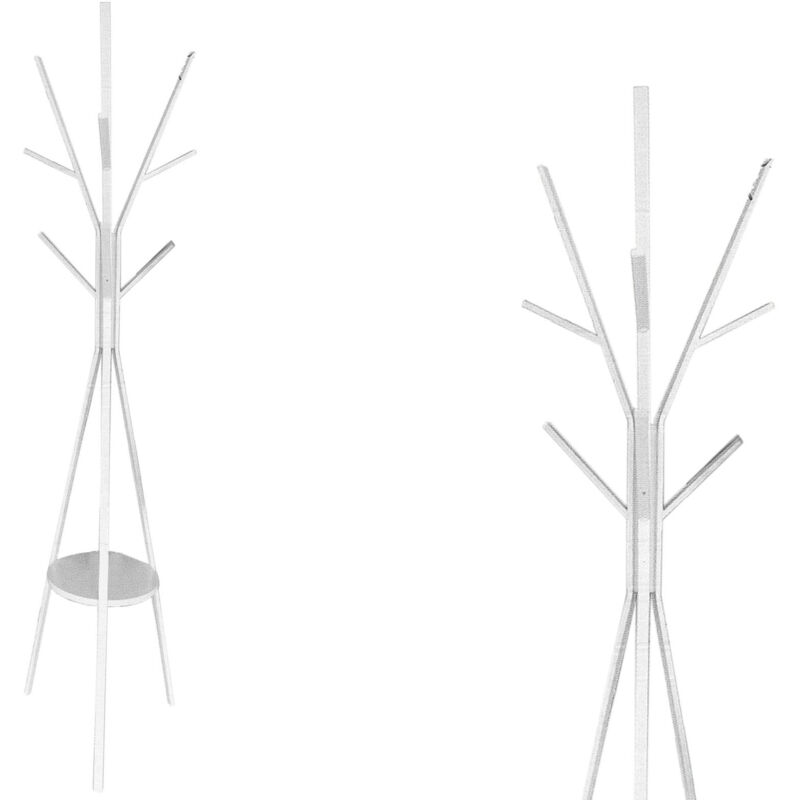 foto del prodotto appendiabiti da terra piantana in legno bianco 179 cm